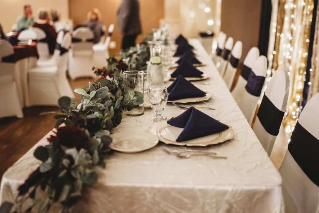 Wedding Head Table in Purple