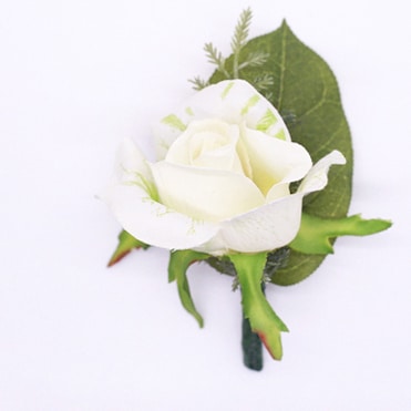 Faux White Flower Boutonniere