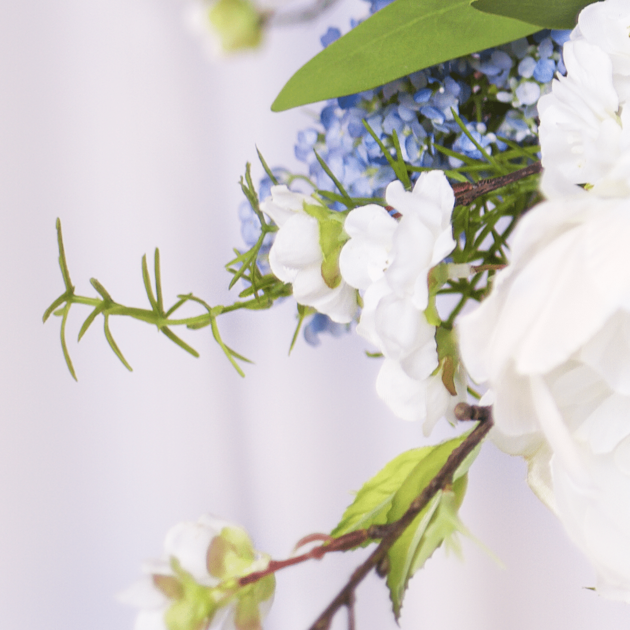 Blue and White Bouquet Closeup
