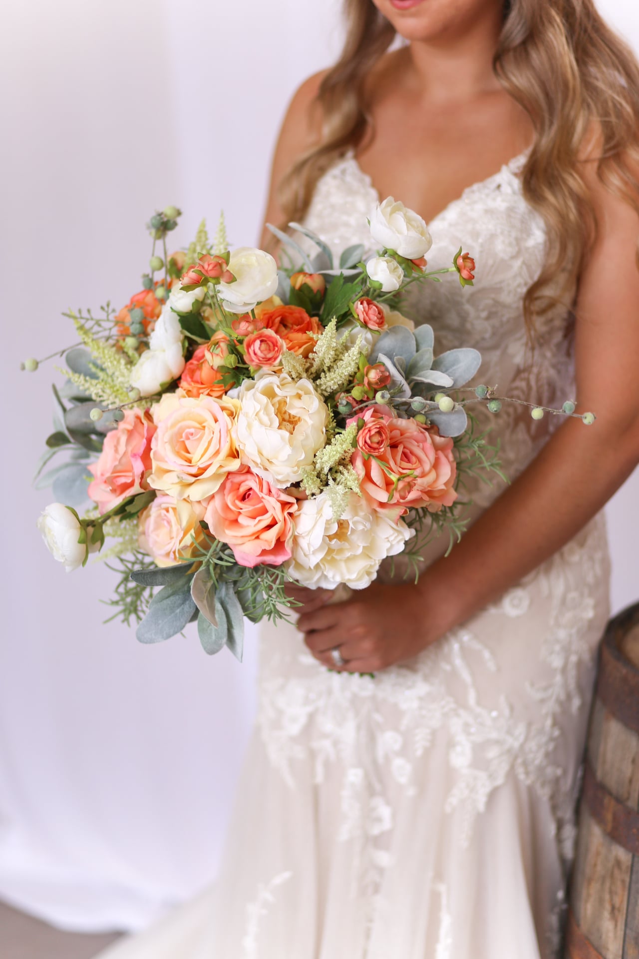 Coral and Peach Flower Bouquet