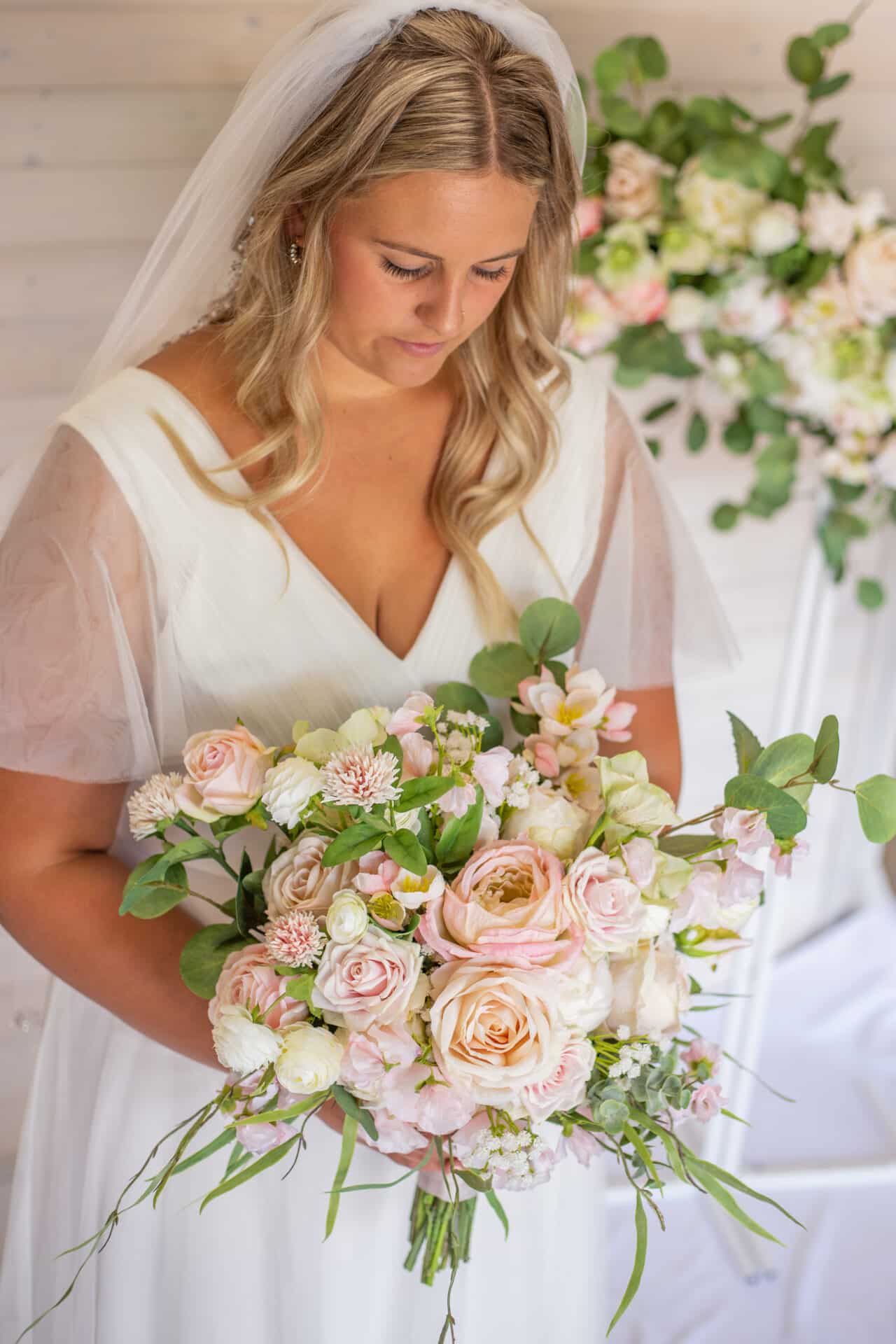 Pink and White Faux Wedding Bridal Bouquet