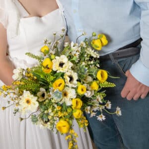 Bold Yellow Wildflower Wedding Bouquet