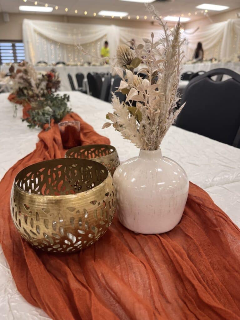Bud Flower and Vase Wedding Reception Decor