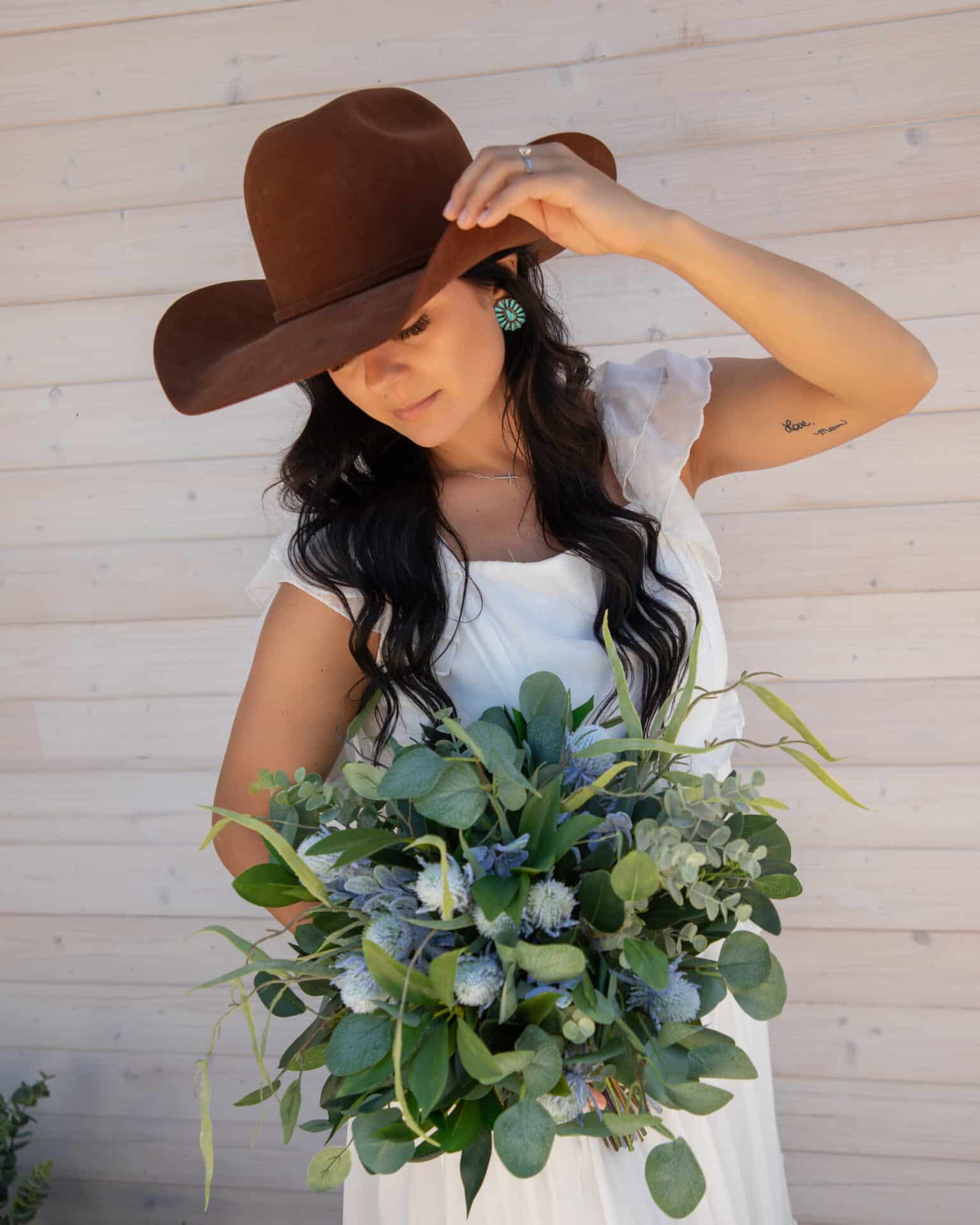 Kimberly Thistle Greenery Wedding Bouquet