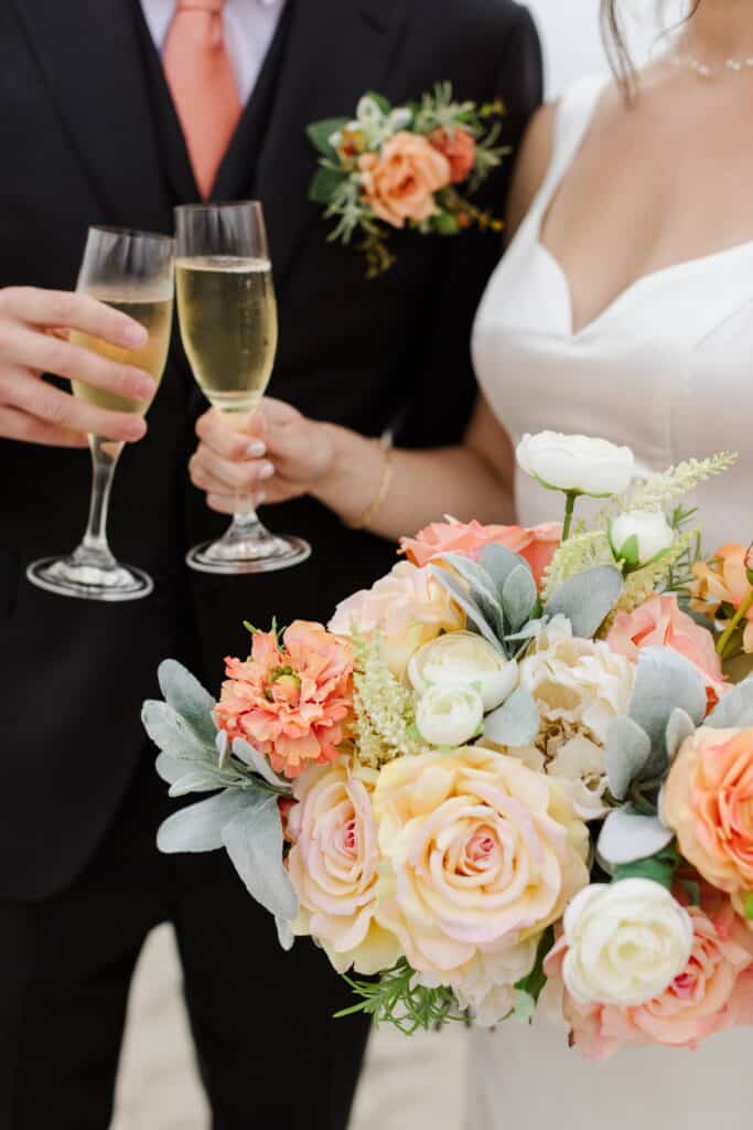 Zoey Lee Peach Wedding Flowers