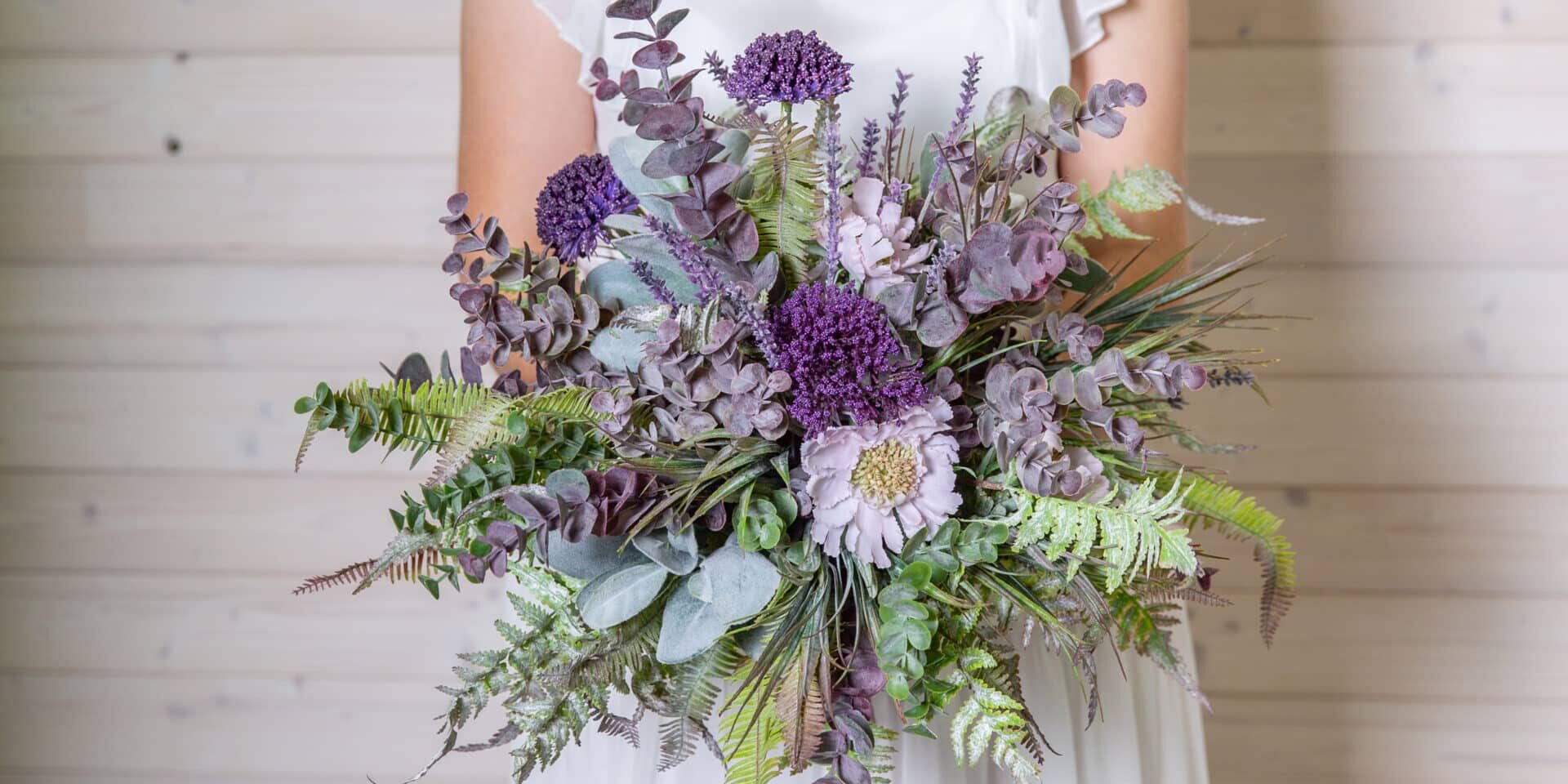 Purple Wildflower Wedding Bouquet