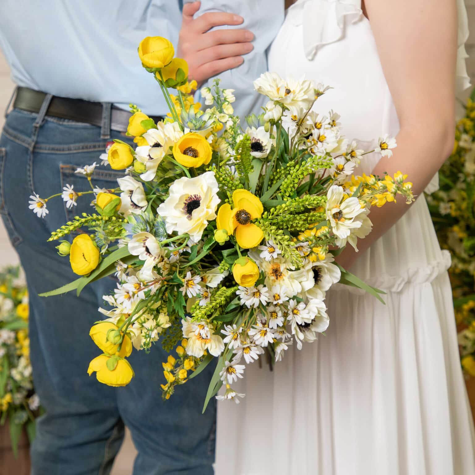 Bold Yellow and White Wildflower Wedding Flowers