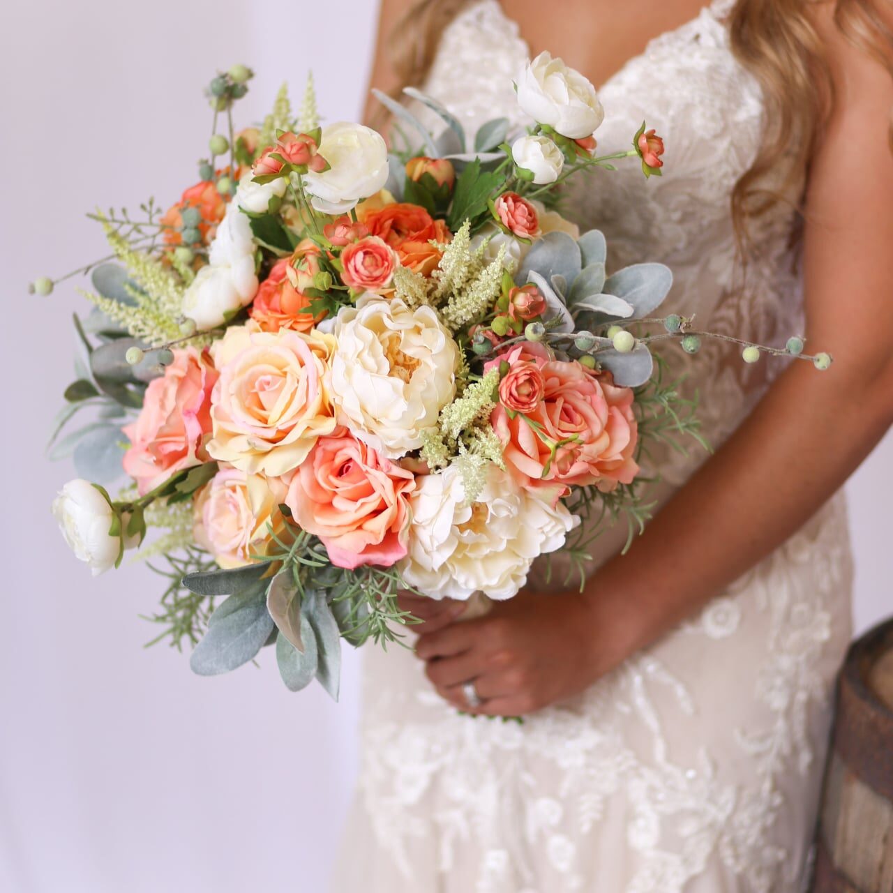 Coral and Peach Flower Bouquet
