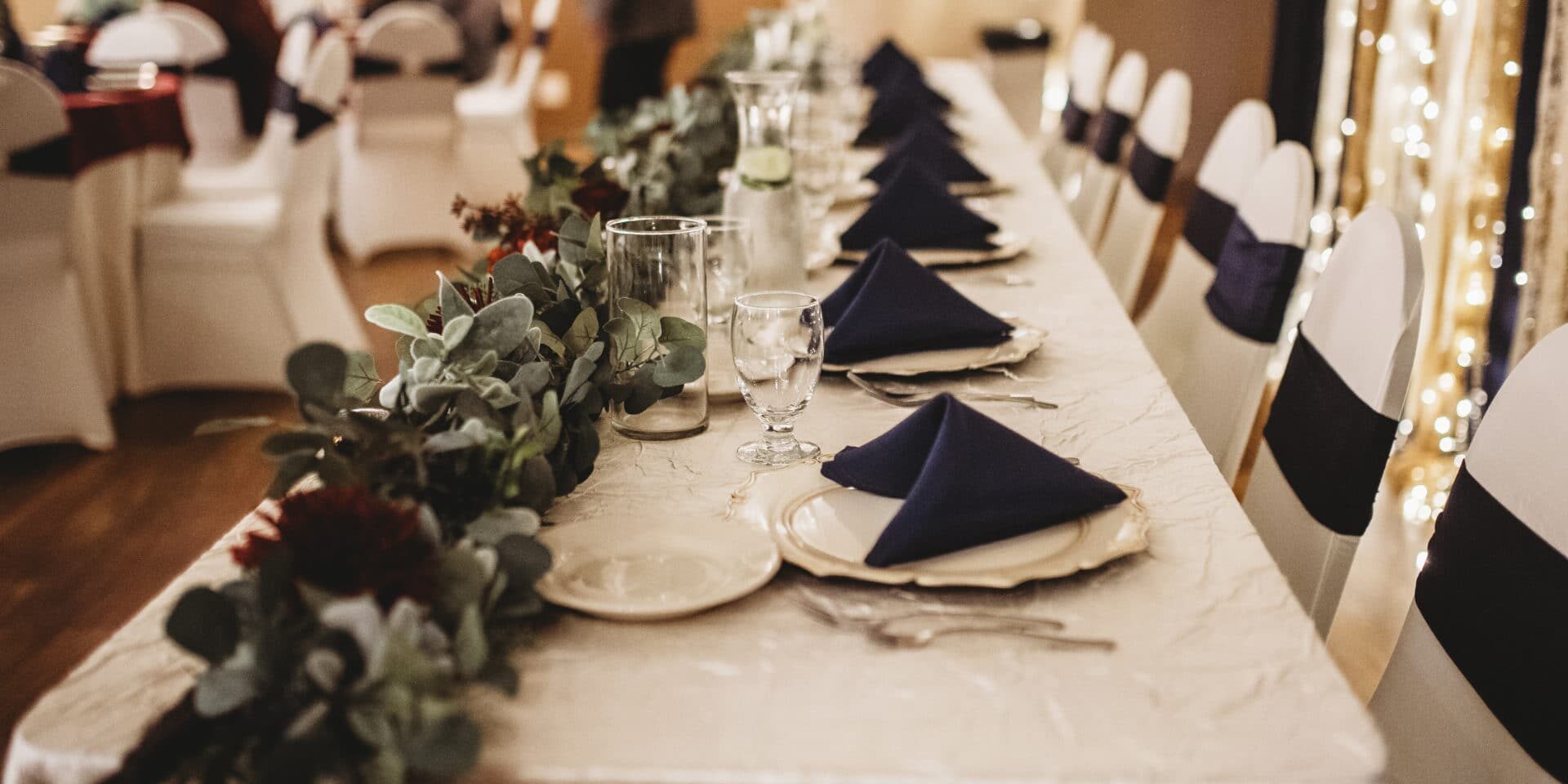 Wedding Head Table in Purple